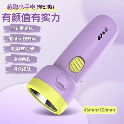 LED flashlight for home use, rechargeable mini flashlight, strong light, outdoor use, student-specific, portable lighting, long-range (UV fənərlər) - 8951purpletwo-levels-of-intensity