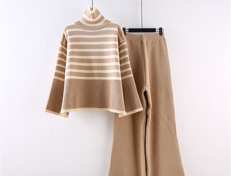 Damenbekleidung Große Größe Lockerer All-Match-Strickpullover mit hohem Kragen_voghion.com
