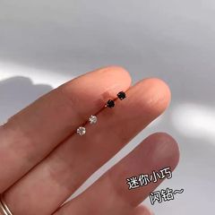 百搭银针迷你小钻耳钉简约小巧日常养耳洞睡觉不用摘耳骨钉