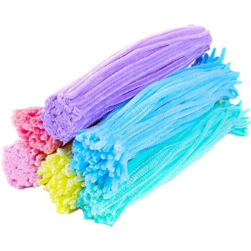 Macaron color twist stick diy material package wholesale simulated plush top folding stick twist stick material bouquet