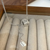 Small design fashionable necklace, universal chain for key bag , Korean style, trend of season, silver 925 sample