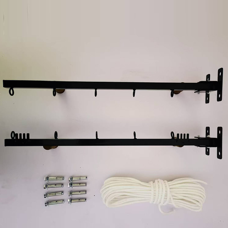 Nuevo transfronterizo de cinco agujeros percha de ropa de alta carga telescópica de acero inoxidable perforado barra de ropa fábrica al por mayor