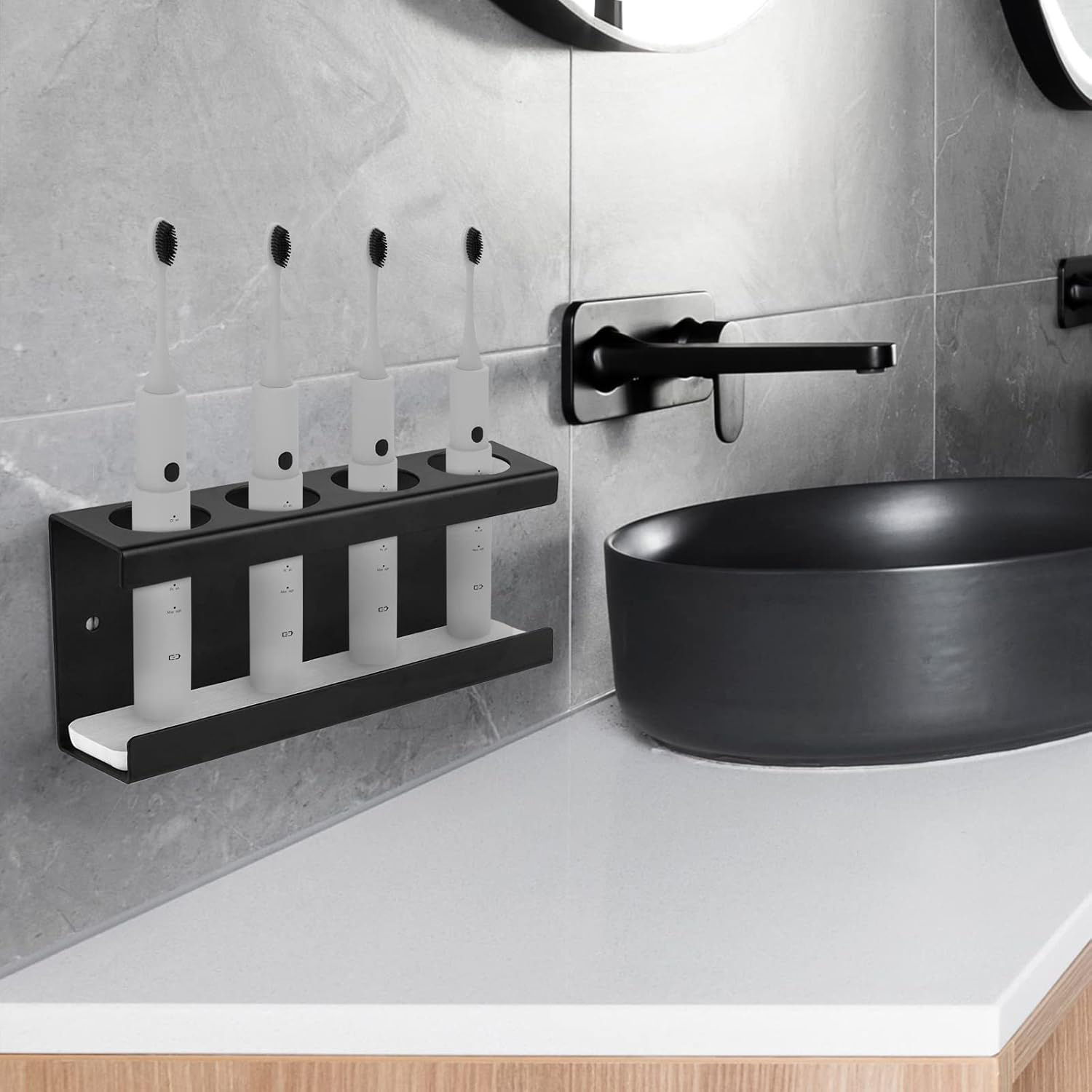 Wall-mounted Toothbrush Holder With Diatomaceous Earth Base_voghion.com