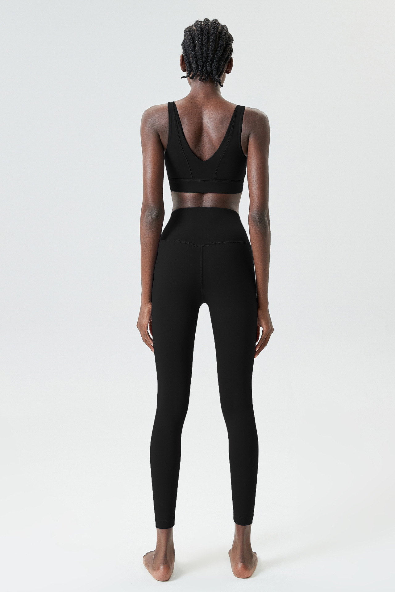 Simple Style Sport Style Solid Color Nylon U Neck Tracksuit Racerback Tank Tops Skinny Pants display picture 13