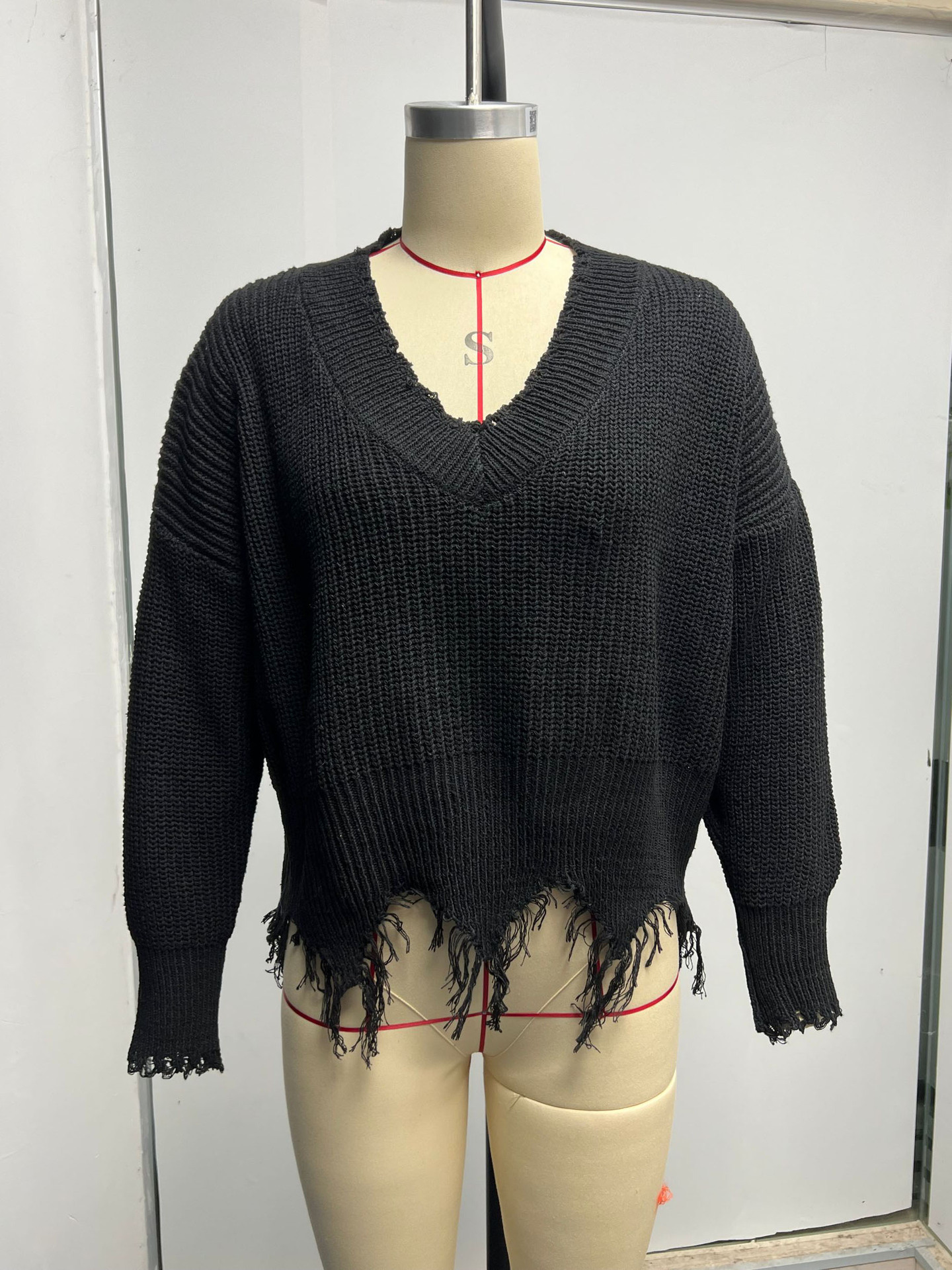 Cotton Tassel Ripped Sweater 2