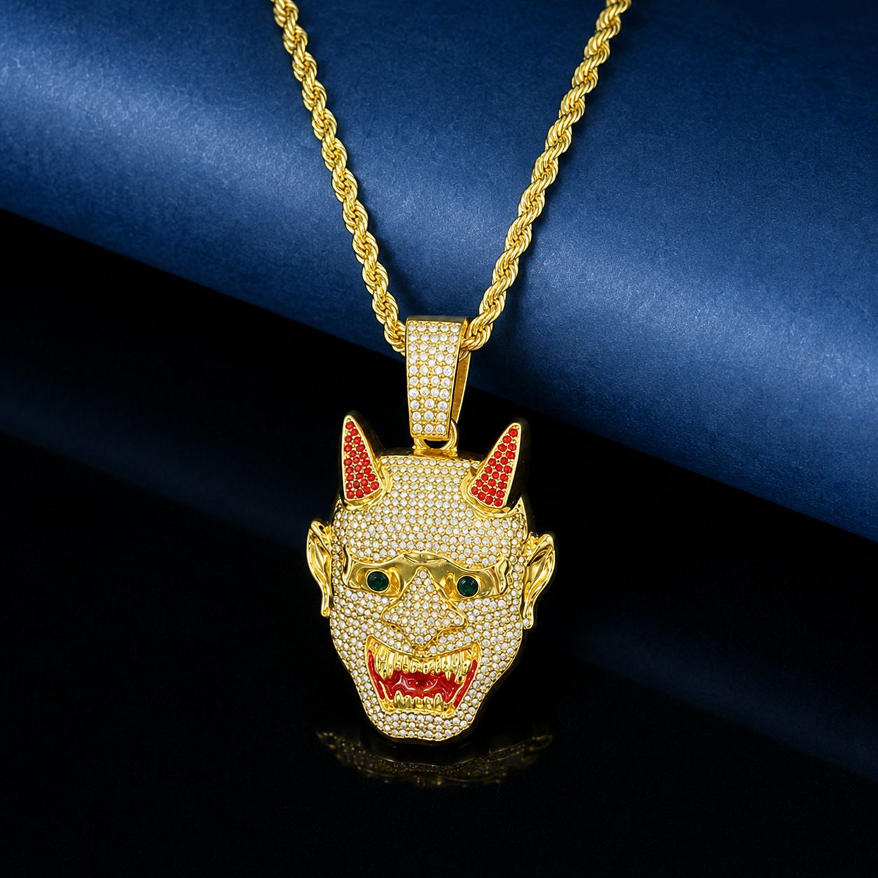 Hip Hop transfronterizo nuevo colgante de cráneo fantasma japonés Hiphop moda moda para hombres joyería collar al por mayor