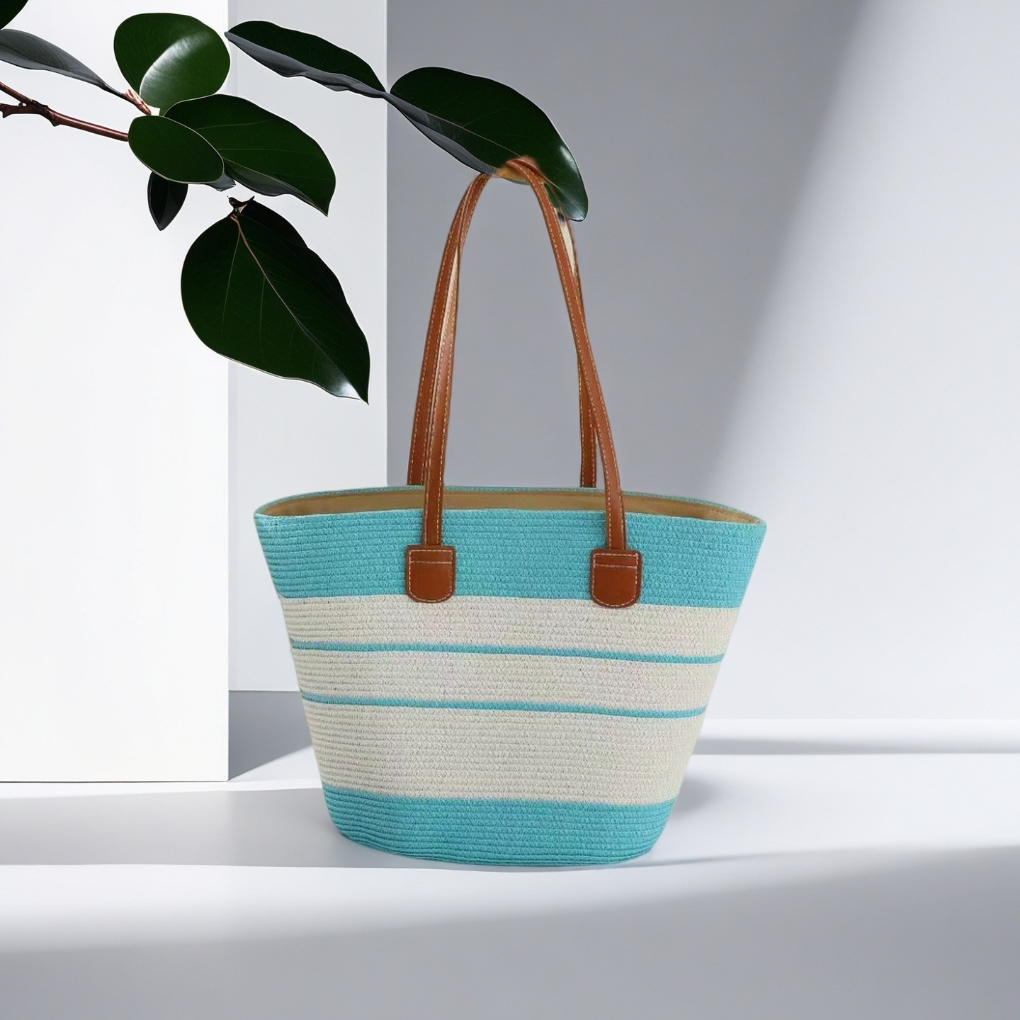 Bolso de paja femenino verano estilo ins 2024 nuevo estilo playa playa playa al aire libre vacaciones bolso de hombro de gran capacidad