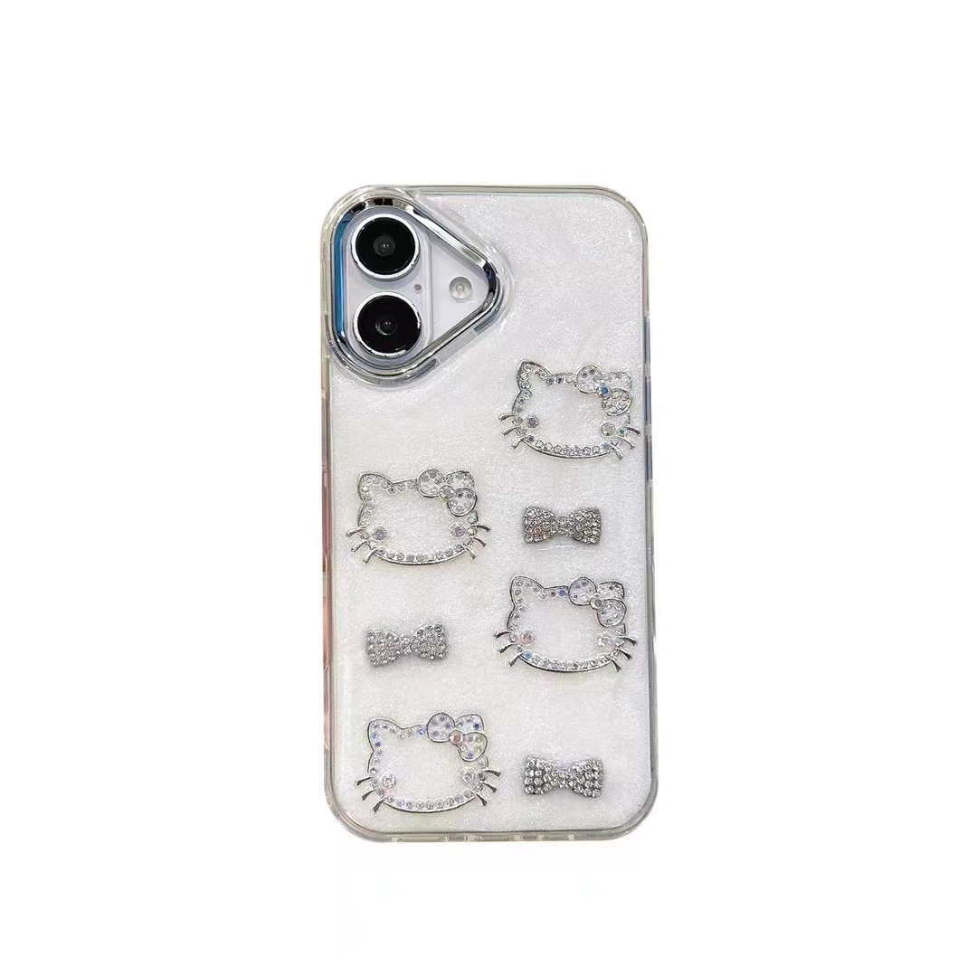 Apple, three dimensional compatible phone case from pearl with bow, iPhone 15, iphone