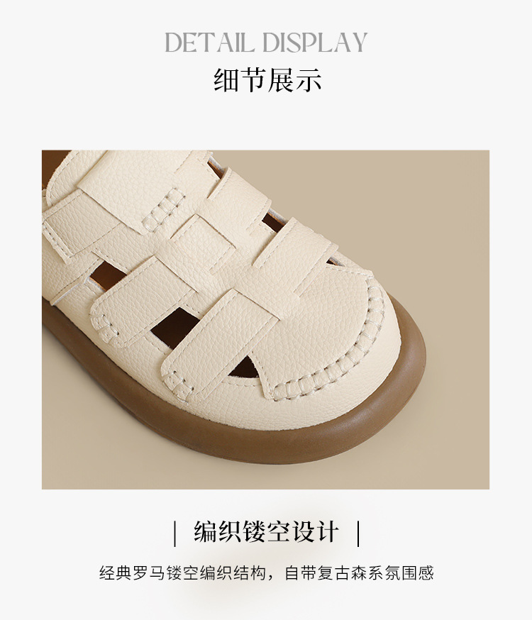 Sandal nữ quai chữ V đế tăng chiều cao, lưới thoáng khí, có thể điều chỉnh hai kiểu — AB221 mét đen chi tiết 11
