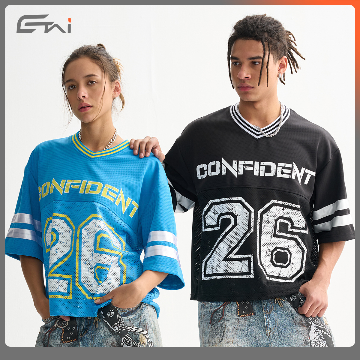 ETAI hombre corto ancho americano retro camiseta de malla camiseta de alta calidad patrón de moda personalizado hombre manga corta