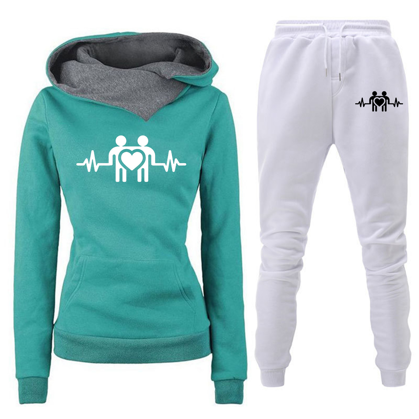 Comercio exterior transfronterizo Otoño e Invierno Nuevo traje de ropa deportiva con capucha y forro polar pantalones de suéter de mujer ropa de mujer al por mayor image 11