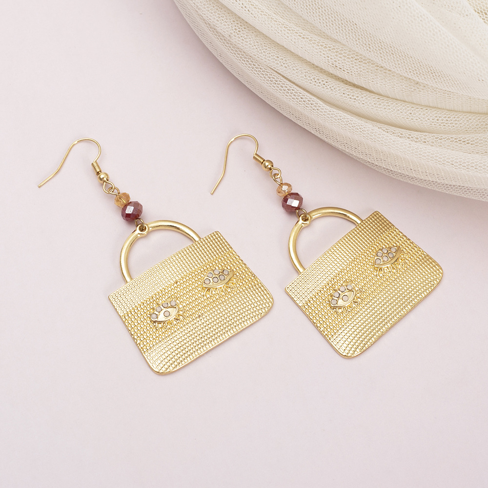 1 Pair Casual Simple Style Bag Alloy Drop Earrings display picture 2