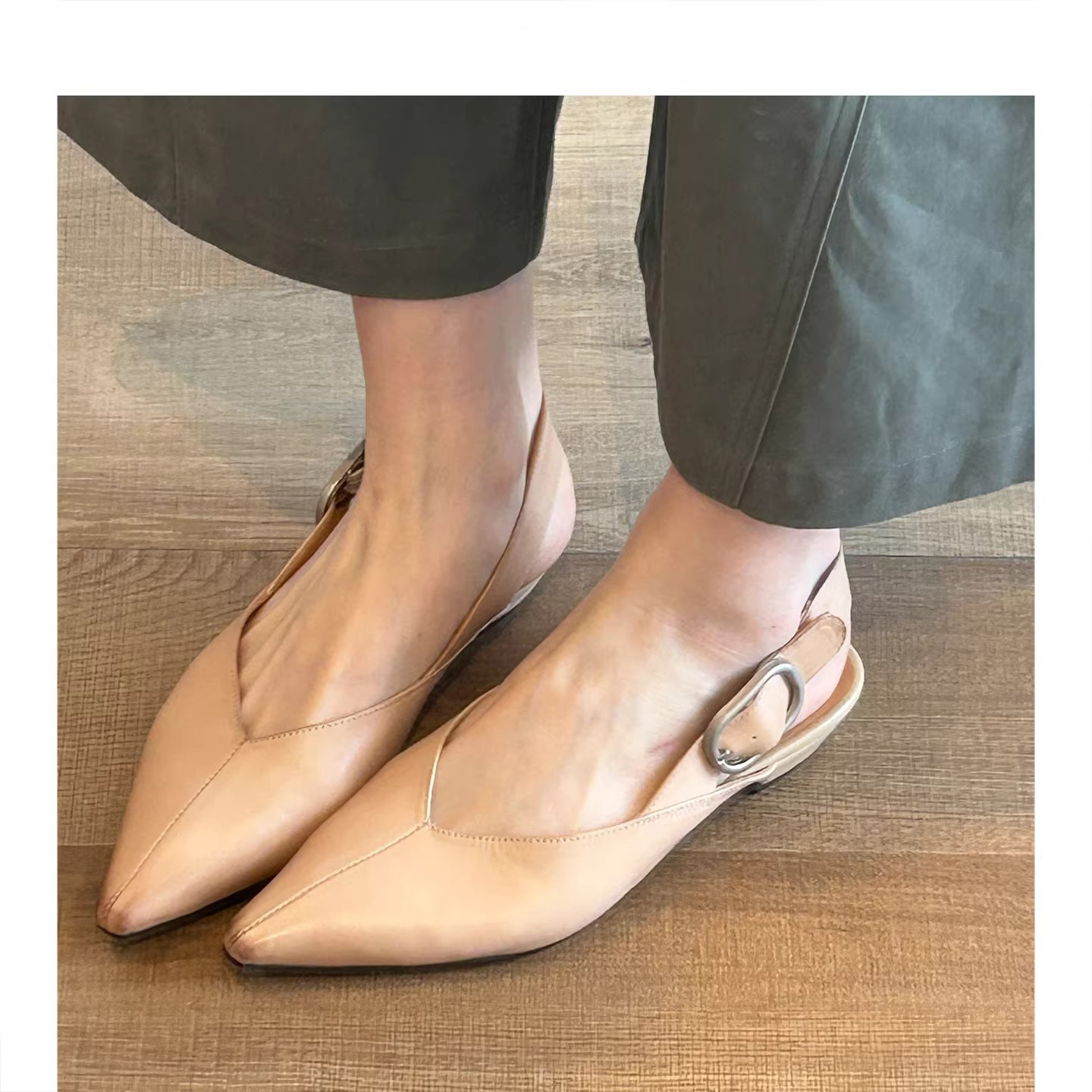 Sandals made of soft leather wedge heel