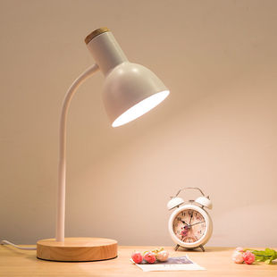 Nordic Desk Lamp for Learning Student Dormitory Eye Protection Lamp Creative Simple Bedroom Ins Girl Plug-in Bedside Lamp