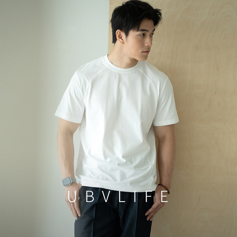 Cotton-Polyester Blend Three-Dimensional Cut Slim-Fit Short-Sleeved T-Shirt for Men 2026 Summer Moisture-Absorbing Cool Breathable Casual Top Men's Clothing