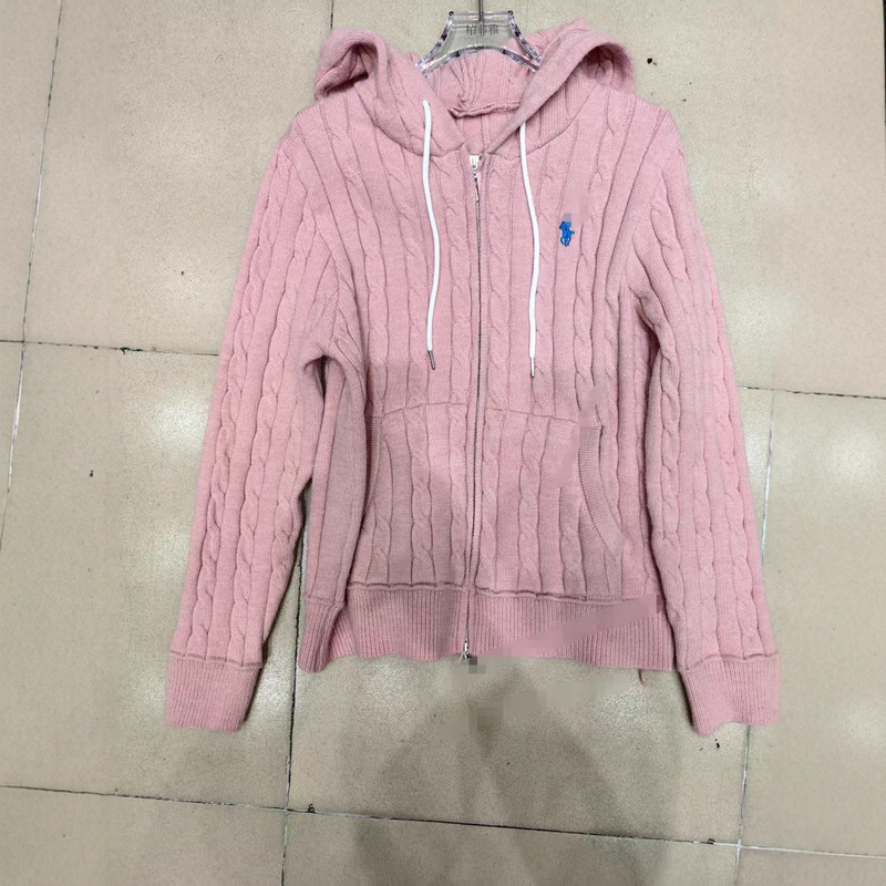 American Retro Hooded Knit Zip Cardigan for Women 2025 Spring and Autumn New Top Sweater Jacket with Drawstring