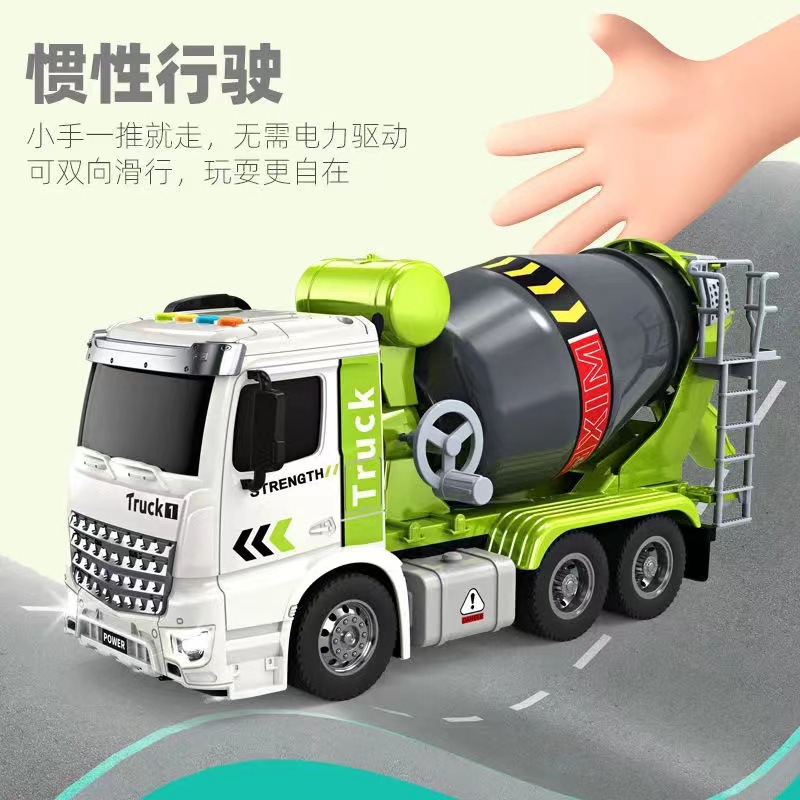 Mezclador de cemento de gran tamaño se puede descargar vehículo de ingeniería inercia aleación coche juguete para niños niño entrega de una sola pieza