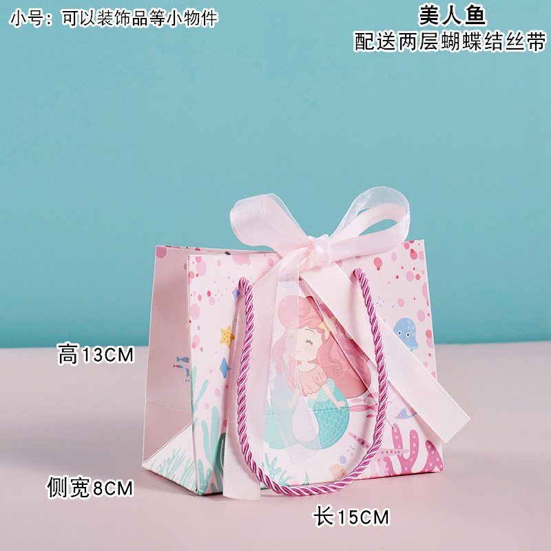 Bolso de sirena de dibujos animados para niños tienda de ropa bolsa de embalaje bolsa de compras linda chica bolsa de regalo bolsa de papel