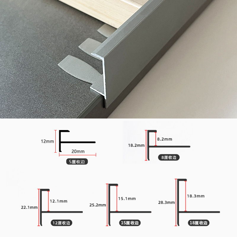 Tipo F de aleación de aluminio flexible borde de escalera de arco circular doblable hueso de pez cerrado image 9