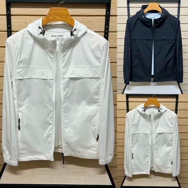 2026 Summer New Men's Trendy Fashion Jacket, Comfortable Hooded Double-Sided Plaid Jacket, Versatile Casual Wear