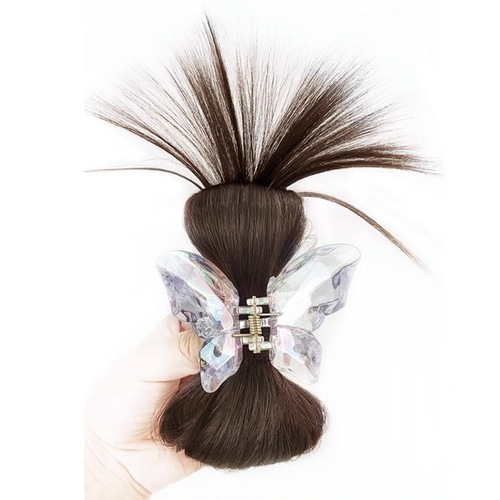 y2k crystal chicken feather shuttlecock head lazy chicken feather wig ball grab fountain high ponytail hot girl hairpin headwear