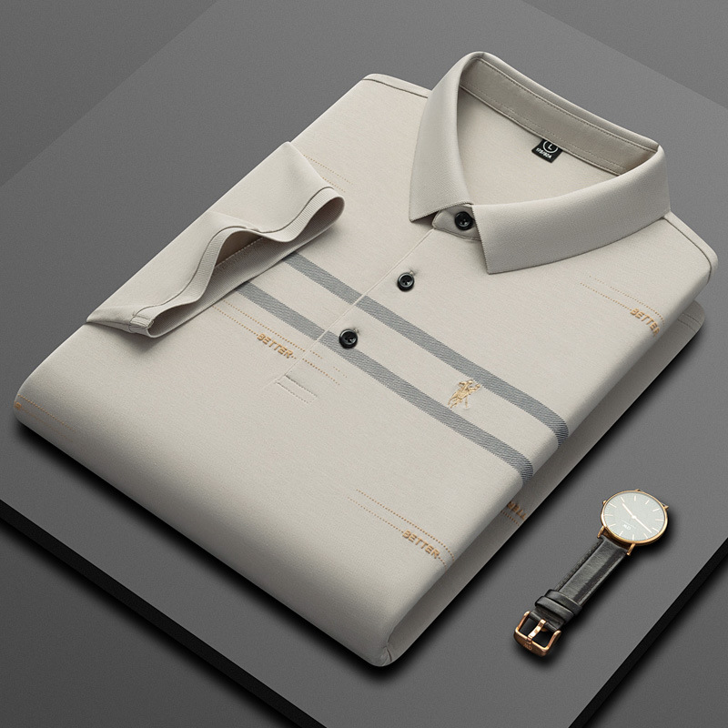 Herren Poloshirt Aus Seide Und Baumwolle Für Den Sommer_voghion.com