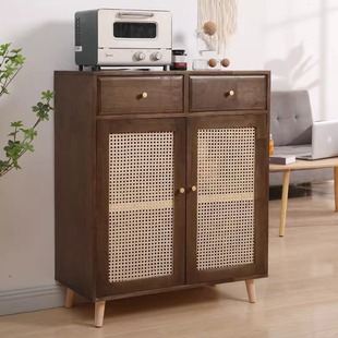 Cross-Border Amazon Best-Selling Living Room Rattan Cabinet Restaurant Side Cabinet Modern Simple Style Storage Cabinet