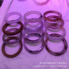 天然朱砂玛瑙手镯正圈宽版手镯颜色鲜艳花朵优美荔枝冻高冰手镯