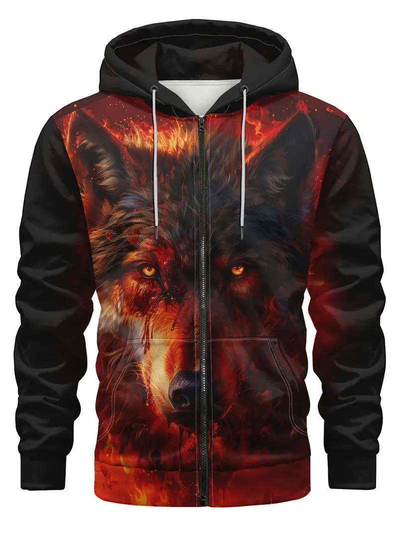 Fábrica al por mayor impresión digital 3D nuevo suéter con capucha chaqueta de suéter de pareja europea y americana serie de calavera MF08