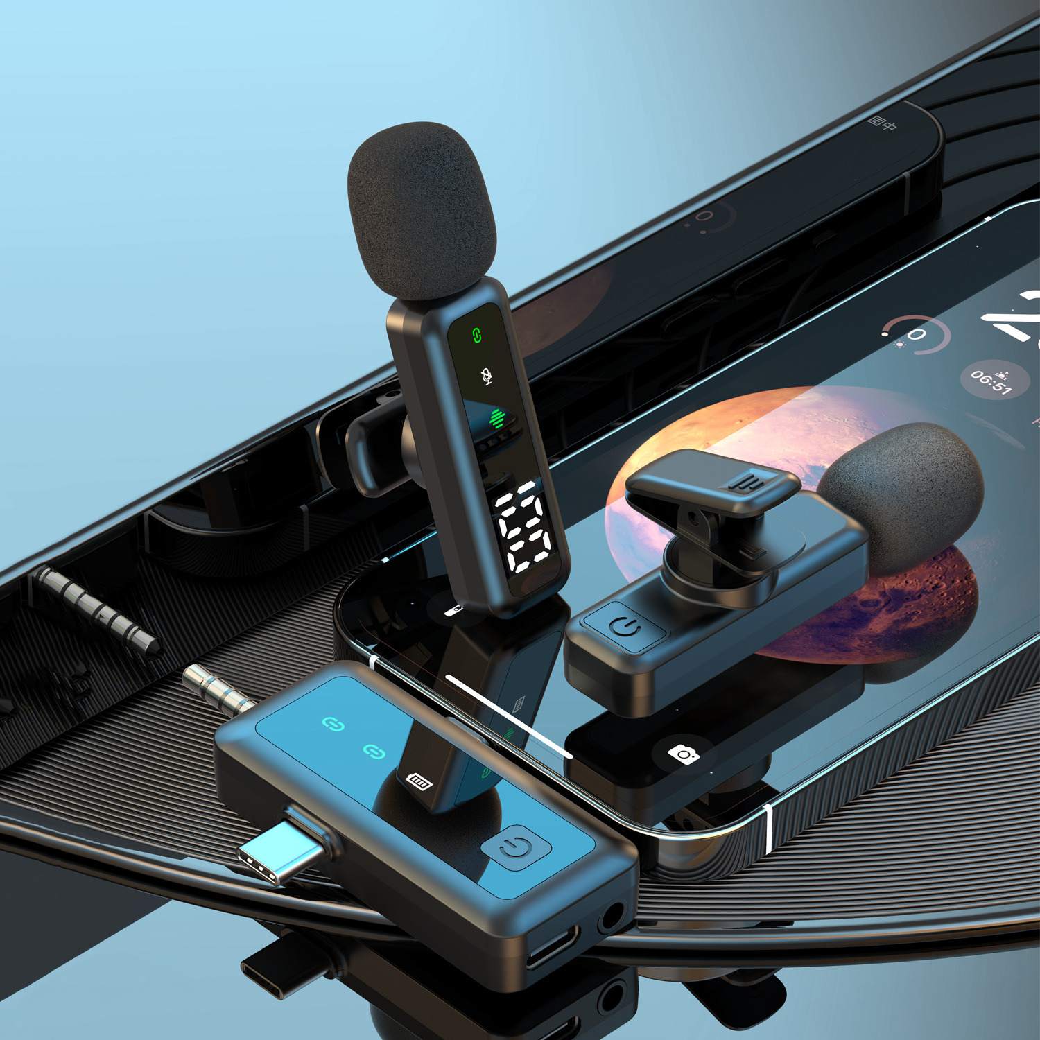 Nuevo micrófono inalámbrico Lavalier modelo H67 para transmisión en vivo con teléfonos móviles, grabación de videos cortos en exteriores, mini micrófono con reducción de ruido.