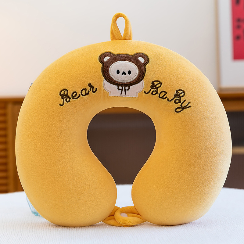 Nueva memoria de dibujos animados Almohada cuello de algodón Almohada en forma de U Almohada de viaje Siesta artefacto Oficina Dormir almohada almohada cuello protector