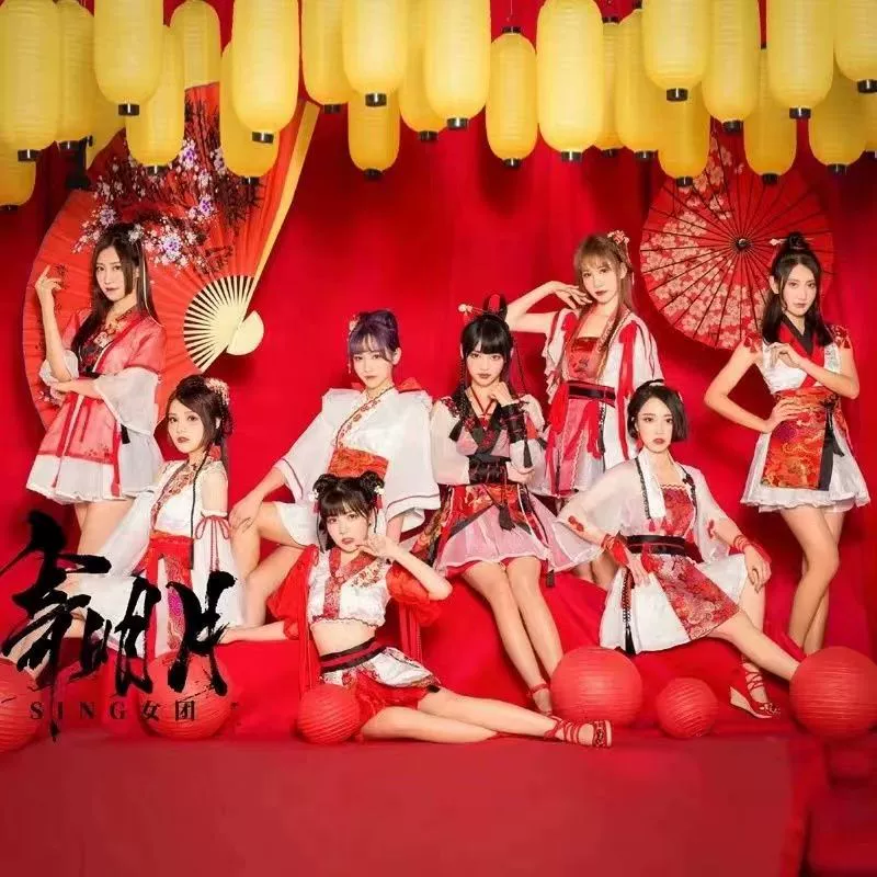 Китайский стиль Hanfu COSSING, модифицированный танец Hanfu Mingyue Hongzhao для студентов, короткое представление в древнем стиле