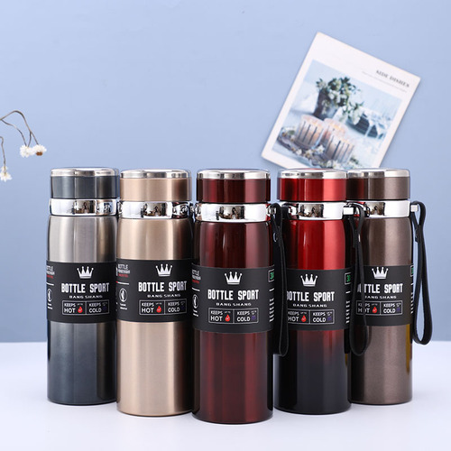 Business Sports Water Bottle 316 Stainless Steel Insulated Cup Portable Strap Large Capacity Vacuum Water Cup Manufacturer Wholesale