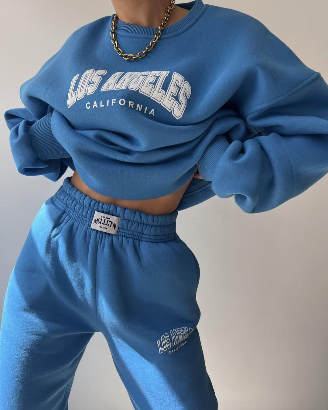 2024 Damen-Set mit lässiger Mode, bedrucktem, verdicktem Plüschpullover mit langen Ärmeln und Hosen_voghion.com