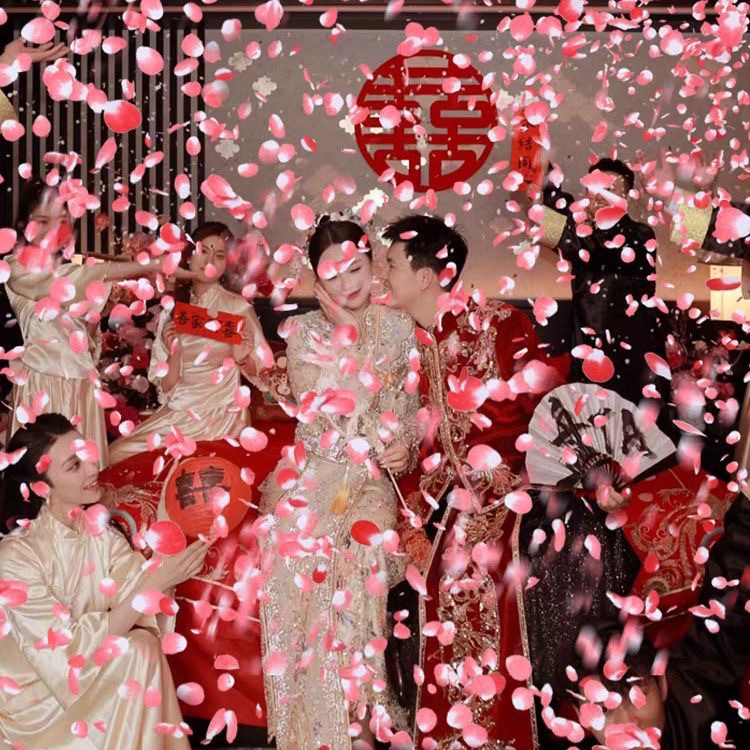 Lluvia de pétalos propuesta de matrimonio, compromiso, tubo de fuegos artificiales, sala de transmisión en vivo, confesión, atmósfera, saludo de boda, tubo de aerosol, cañón de color de mano