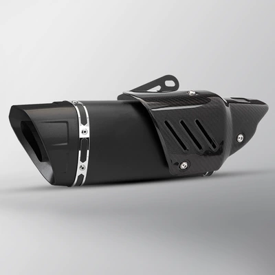 Motorcycle exhaust pipe GM3J GM4J silencer exhaust - diagonal-four-corners-black-real-carbon-fiber-cover