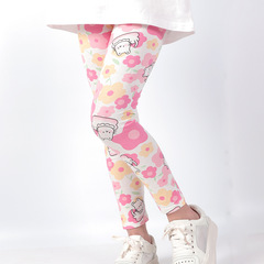 Children's Spring and Summer New Leggings Korean Version Baby Girls Casual Girls Leggings Wear Stylish Elastic Kids Nine-Sixths Pants