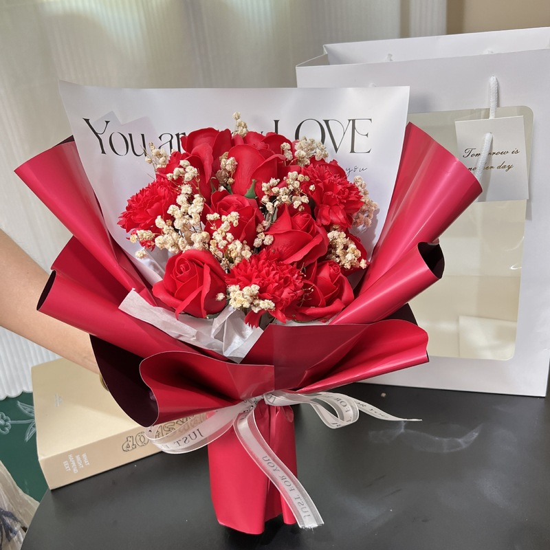 碎冰蓝玫瑰花仿真花满天星永生干花送男女朋友闺蜜生日情人节礼物|undefined