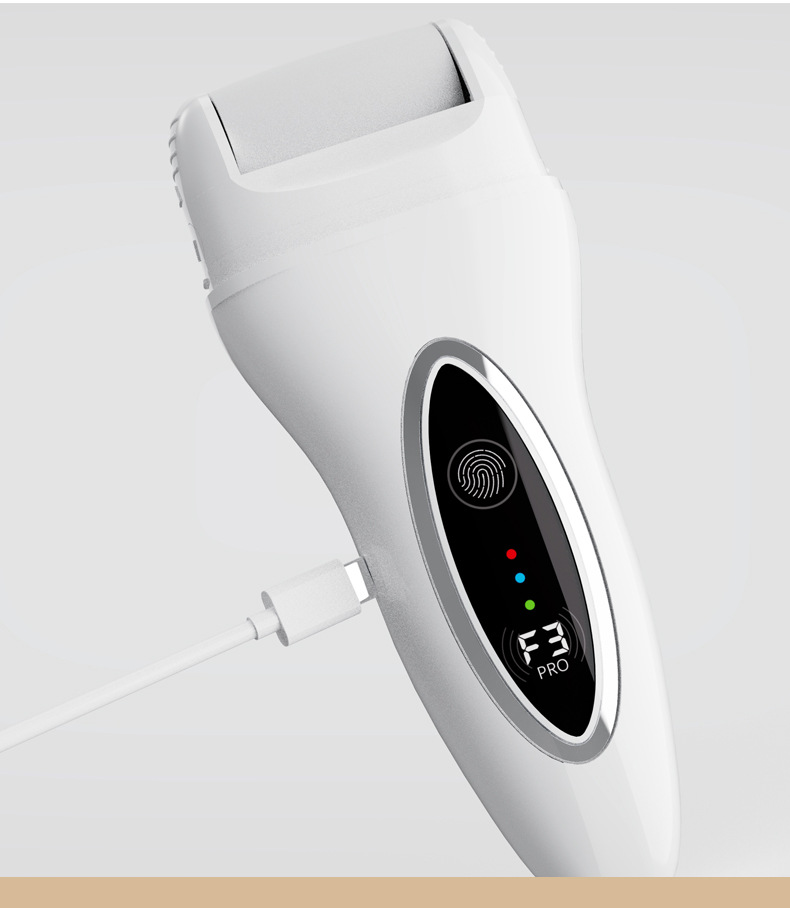 Râpe à pieds électrique rechargeable - Appareil à usage domestique pour éliminer les peaux mortes et les callosités - Dispositif de soin des pieds automatique_voghion.com