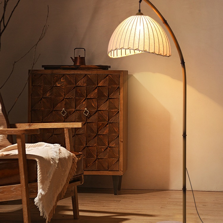 侘寂风落地灯复古禅意民宿客厅书房茶卧室日式创意床头立式阅读灯