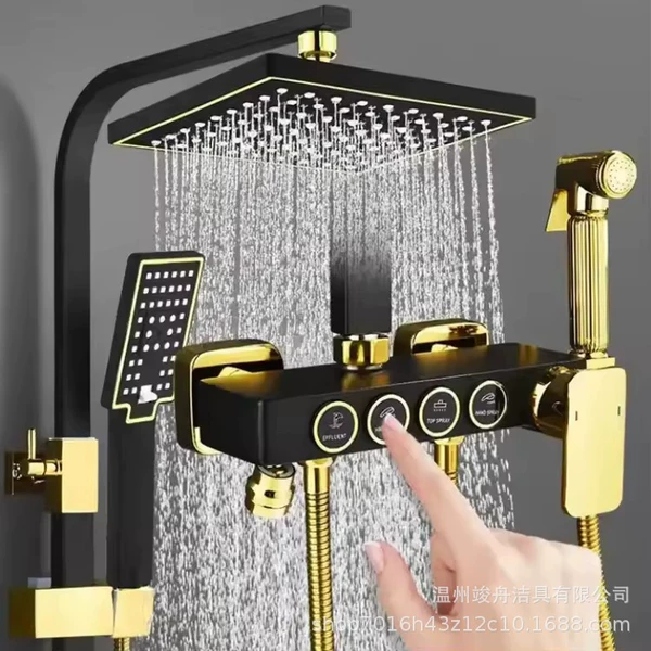 Type E square tube black gold stainless steel body