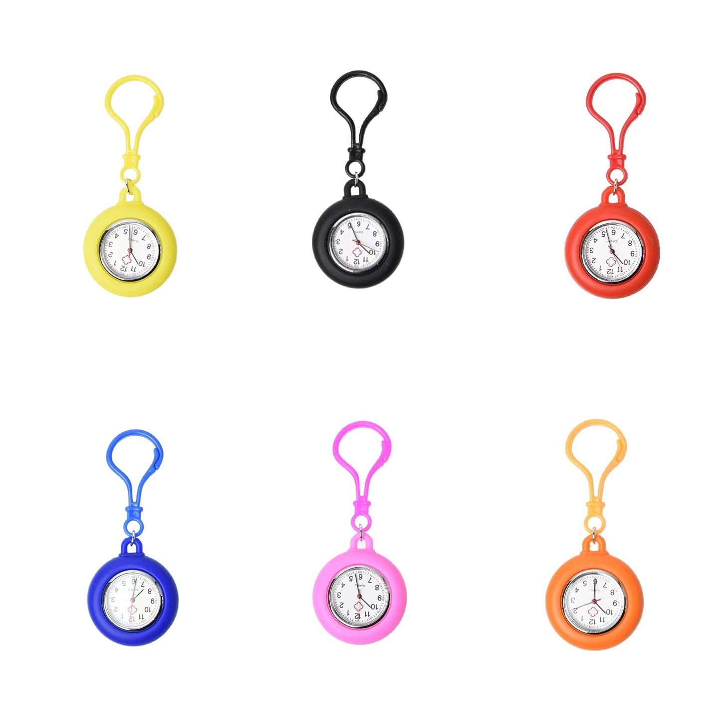 Cross-Border Amazon Silicone Buckle Nurse Watch Student Exam Watch Doctor Chest Watch Pocket Watch Keychain Quartz Watch