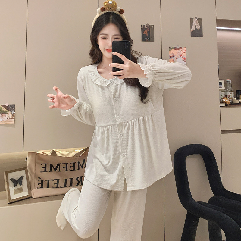 산후복, 봄여름 모달 임산부 잠옷, 산후 수유복, 가슴 패드가 있는 수유복, 산후복