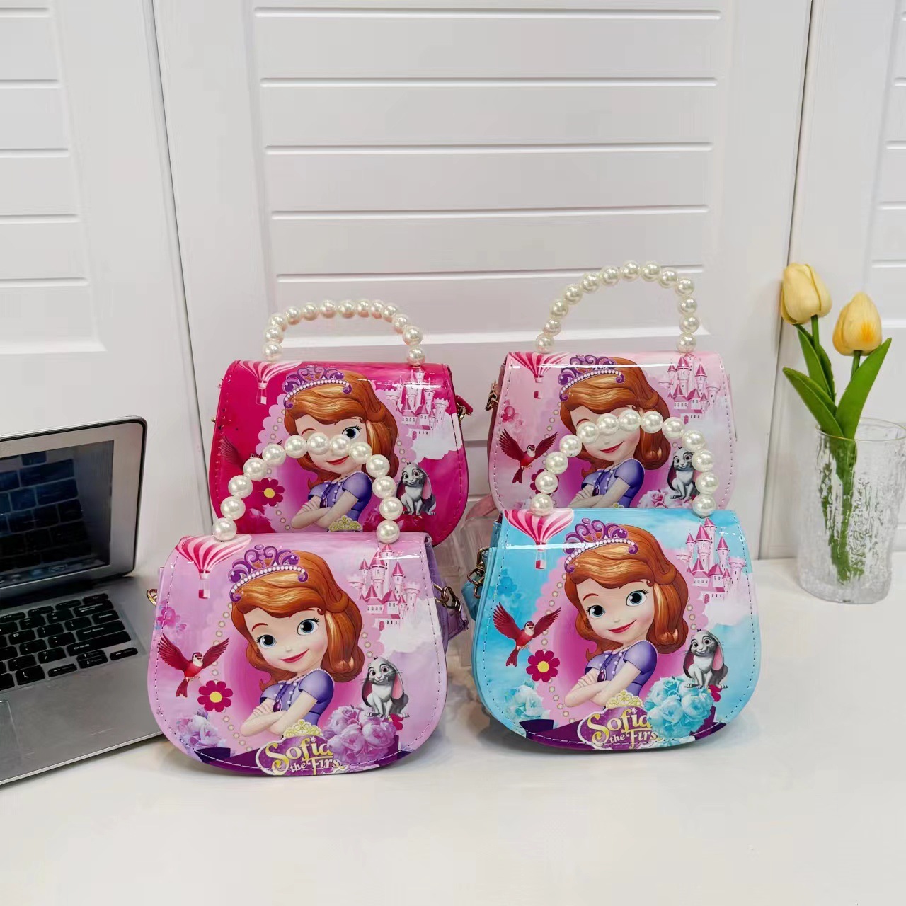 Bolso para niños Ice and Snow Princess Bolso para niñas Mochila coreana Princesa Aisha lindo bolso de mensajero de un solo hombro