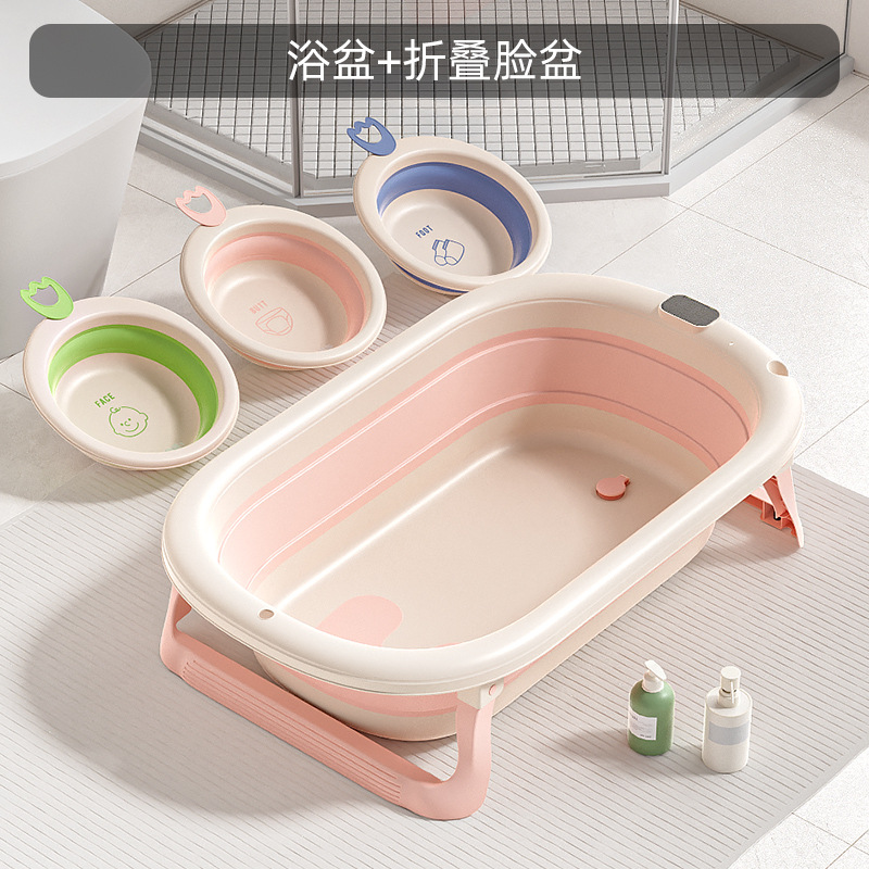Bidé plegable para niños, balde de baño universal, suministros para bebés de gran tamaño, lavabo para bebés