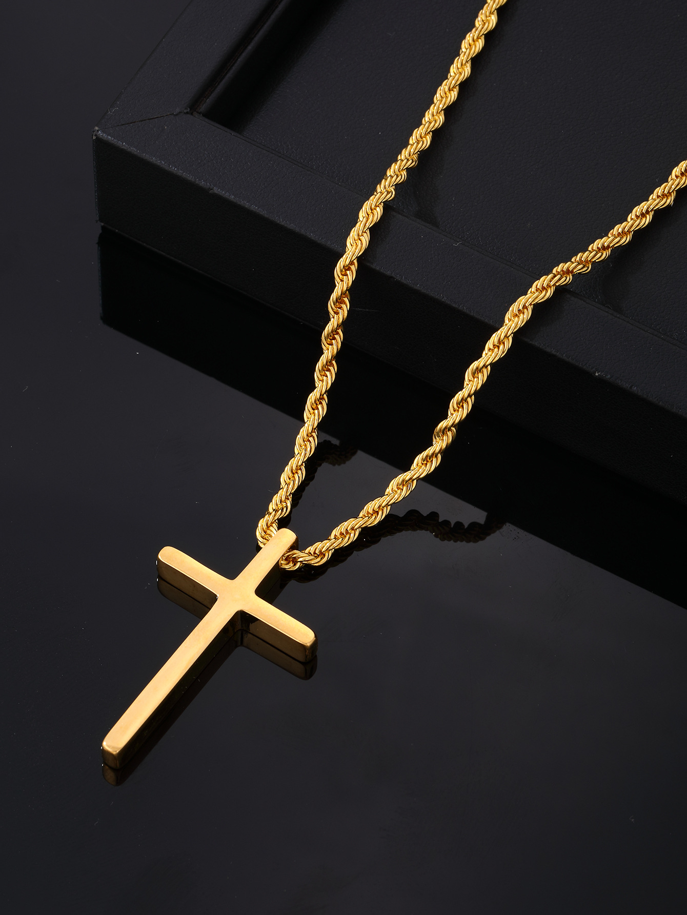 Hip-Hop Cross 304 Stainless Steel Plating Gold Plated Silver Plated Men's Pendant Necklace display picture 4