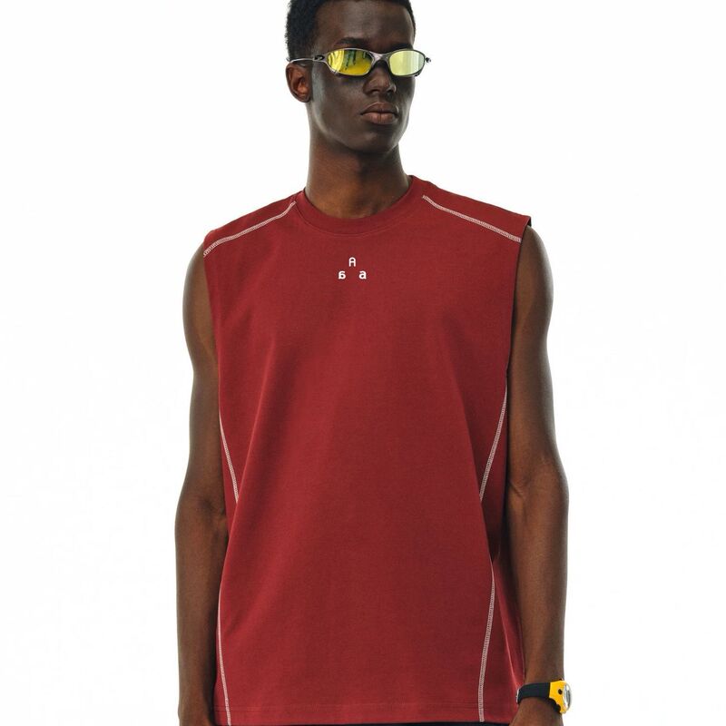 American-Style Ice-Feel Antibacterial Anti-Mite Yoga Running Sports Printed Vest National Trend Sleeveless Tank Top Basketball