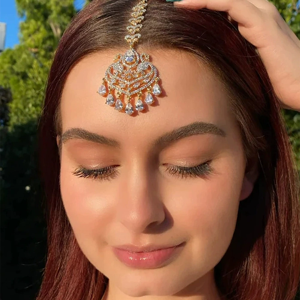 Трансграничная цепочка с каплями горячей воды на лоб аксессуары для волос экзотические Стразы кулон для бровей аксессуары в этническом стиле цепочка для волос