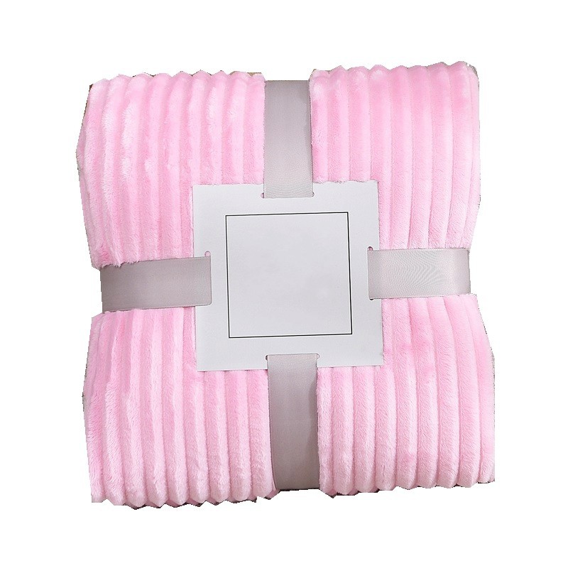 Flannel Blanket Wholesale Customized Stripesd Gift Blanket Air Conditioning Blanket Warm Skin-Friendly Soft Absorbent Factory Price