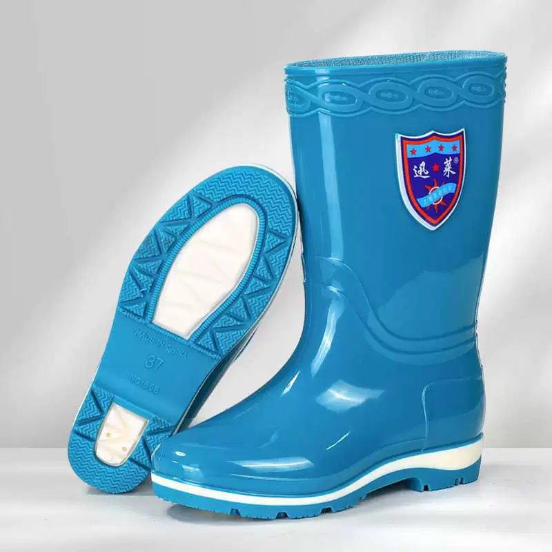 Women's rain boots women's rubber shoes women's waterproof high tube rain boots long tube authentic rain boots non-slip thick outdoor